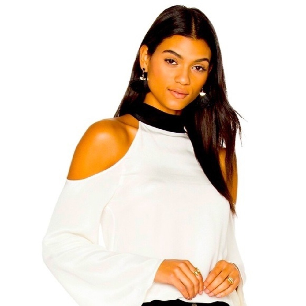 Ramy Brook Ivory Serena Cold Shoulder Blouse size small new with tags